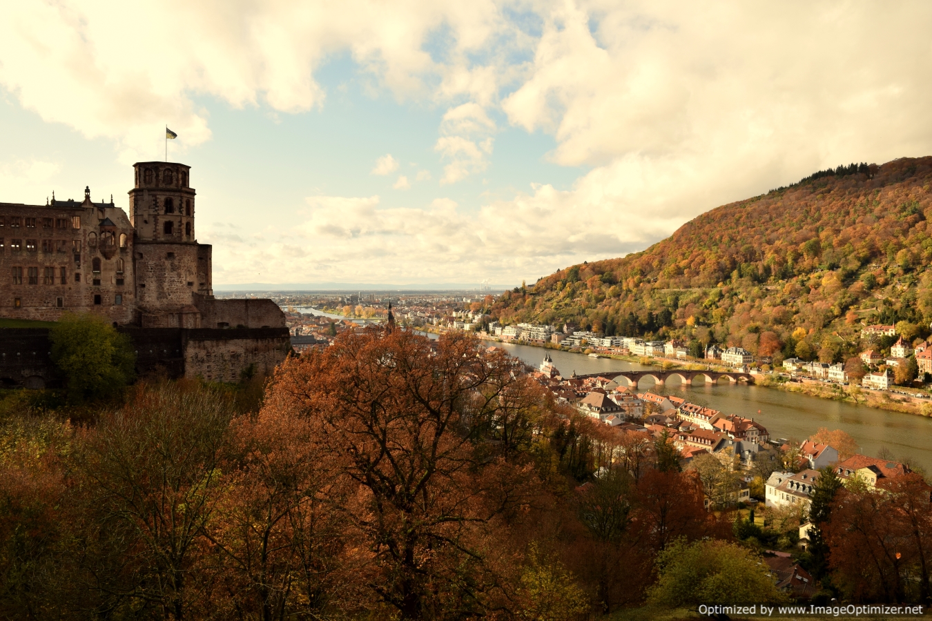 Heidelberg city from the castle that looks down as some angelic guardian